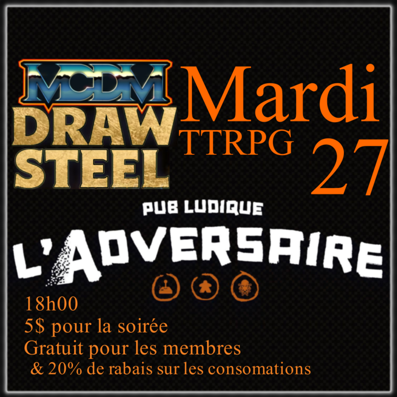 Mardi TTRPG à l'Adversaire