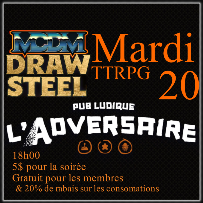 Mardi TTRPG à l'Adversaire