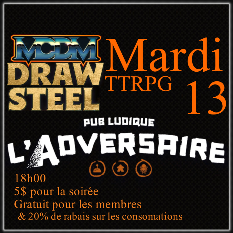 Mardi TTRPG à l'Adversaire